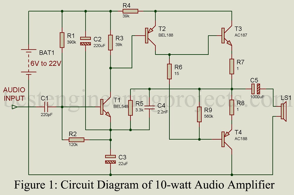 10 Watt Audio Amplifier Engineering Projects