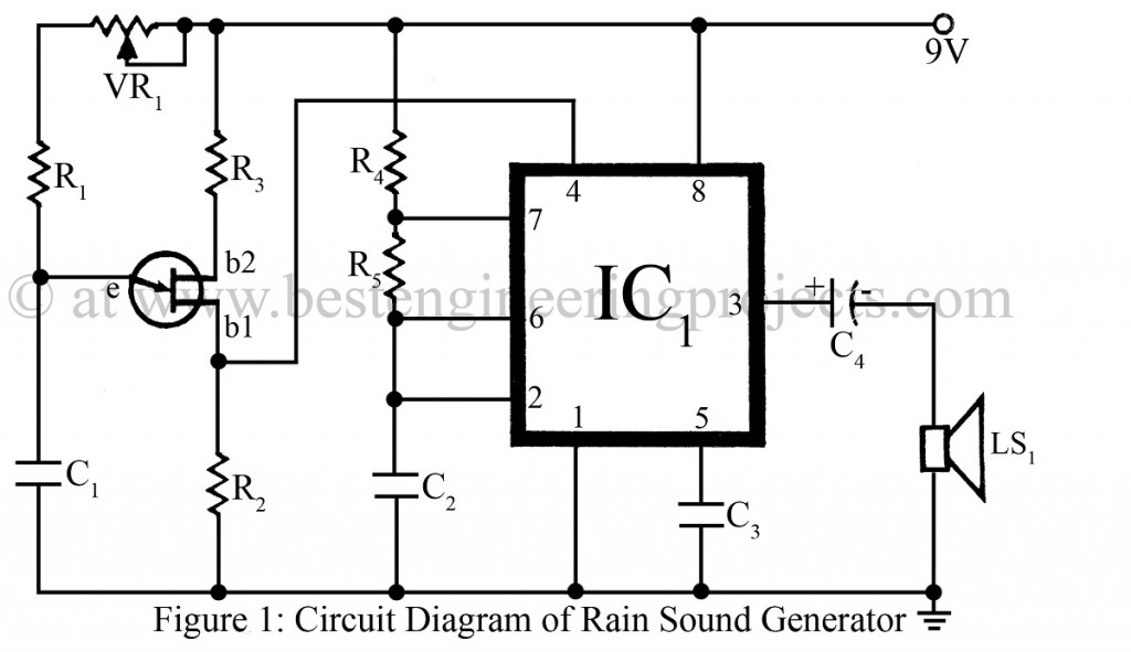 circuit diagram of rain sound generator