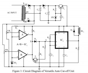 circuit diagram of versatile auto cut off unit