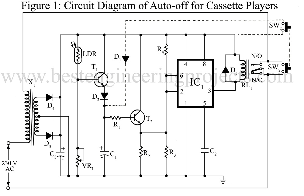 circuit diagram of auto off for cassette player