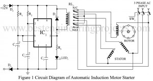 circuit diagram of automatic induction motor stater