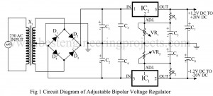 adjustable bipolar voltage regular circuit