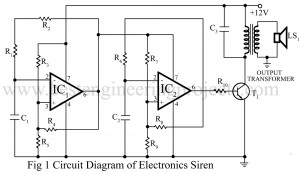 circuit diagram of electronics siren