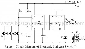 electronics staircase switch using 555 ic