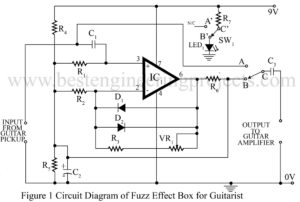 circuit diagrm of fuzz effect box for guitarist