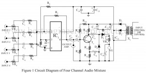 four channel audio mixture circuit