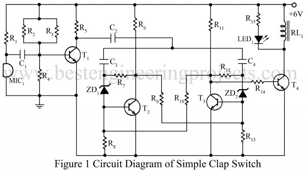 circuit diagram of clap switch