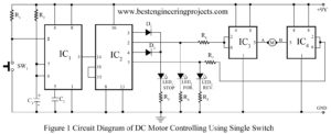 circuit diagram of dc motor controlling using single switch