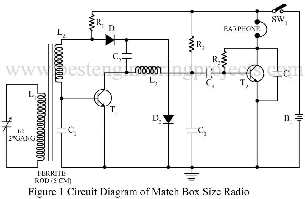 circuit diagram of match box size radio