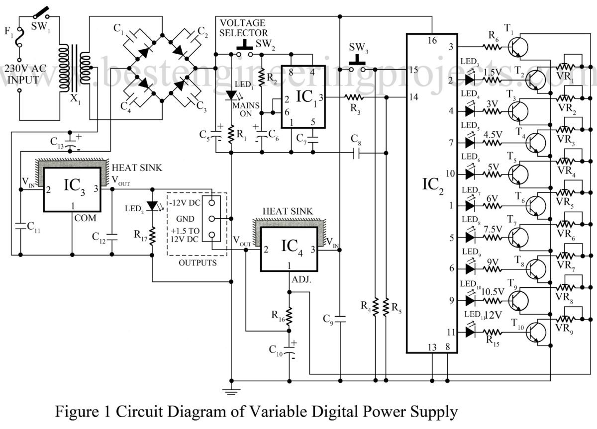 punkt porter krone Universal Digital Power Supply Circuit | Power Supply Based Projects