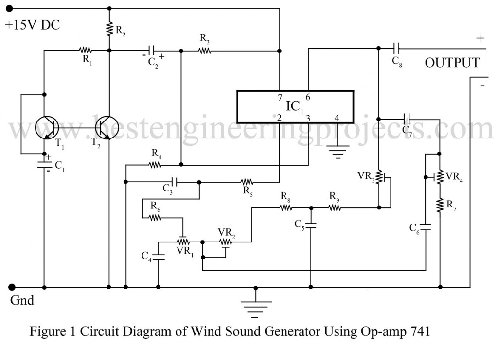Wind Sound Generator Using IC 741 | IC 741 Based Projects