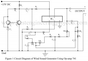 wind sound generator using op-amp 741