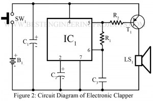 circuit diagram of electronic clapper