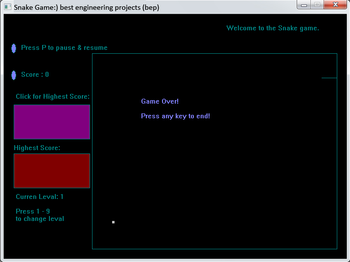 snake game using C