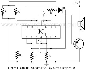 a toy siren using cd7400