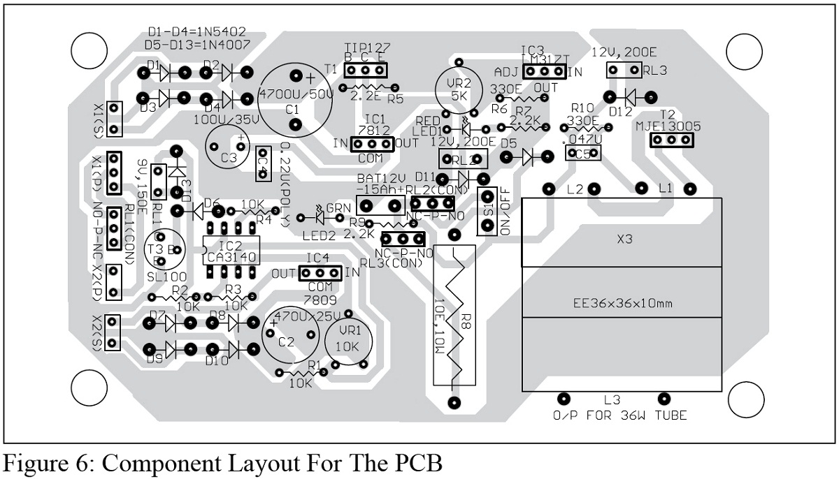 component layout for the pcb