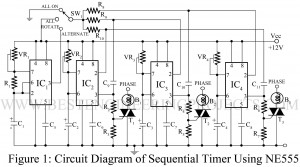 sequential timer using ne555