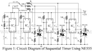 sequential timer using ne555