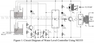 circuit diagram of water level controller