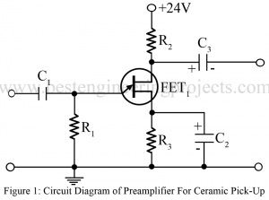 circuit diagram of preamplifier for ceramic pick up