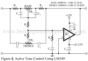 active tone control using LM349