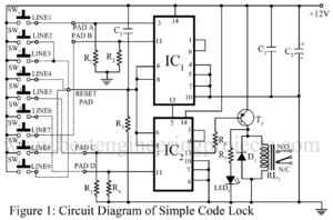 circuit diagram of electronic code lock