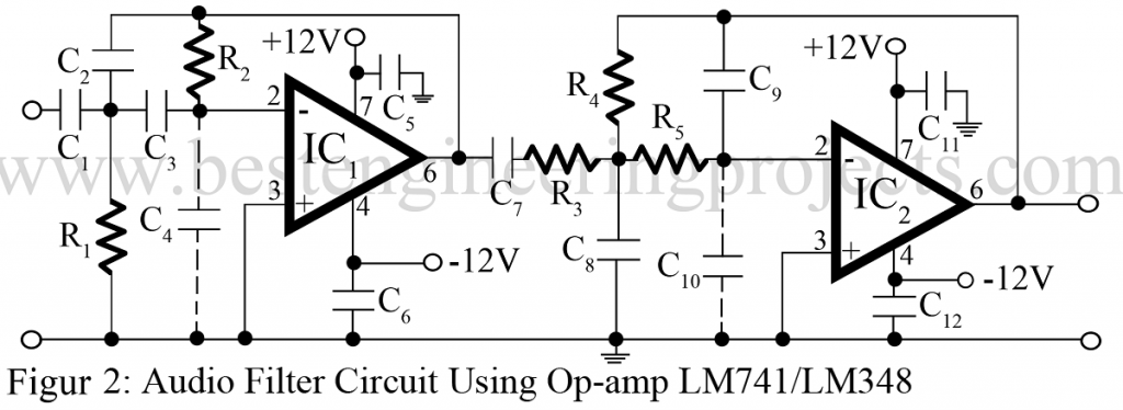 audio filter circuit using lm741