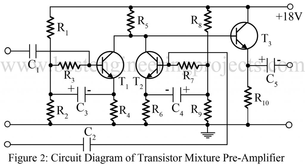 audio mixture circuit using bc148b