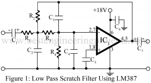 circuit diagram of low pass filter using lm387