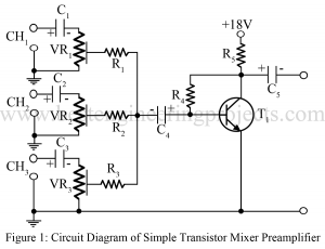 simple transistor audio mixture circuit