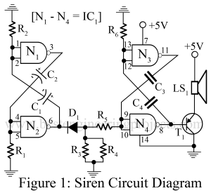 circuit diagram of electronic siren