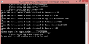 Student Information System Using C add