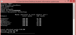 Student Information System Using C