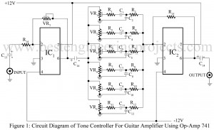 tone control for guitar amplifier using op-amp 741