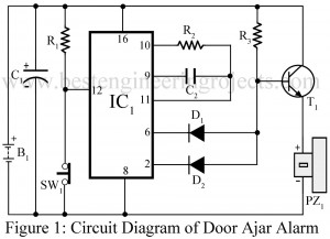 circuit diagram of door ajar alarm circuit