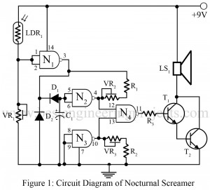 circuit diagram of nocturnal screamer