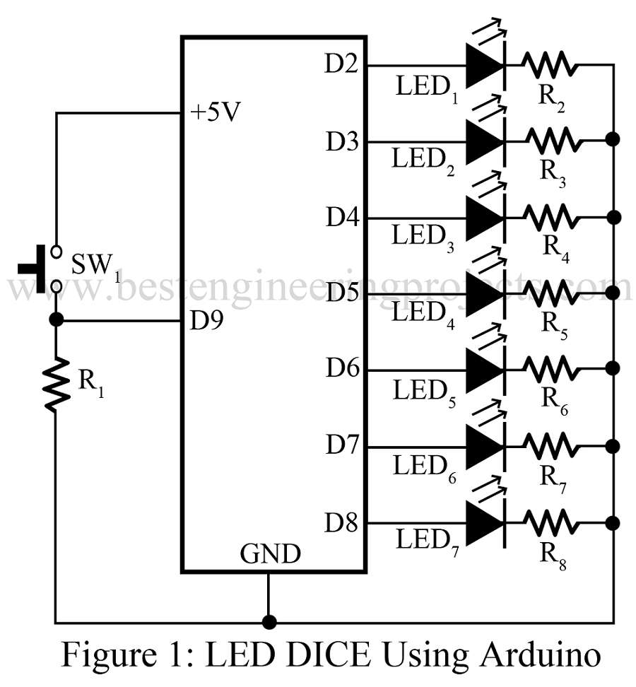 led dice using arduino