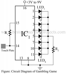 circuit diagram of electronic gambling game circuit