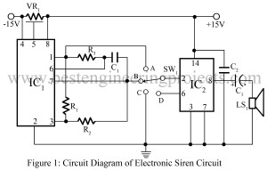 circuit diagram of electronic siren