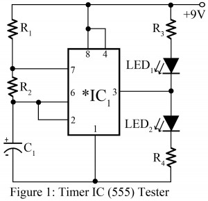 circuit diagram of 555 ic tester