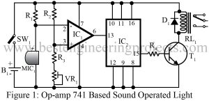 circuit diagram of sound operated light