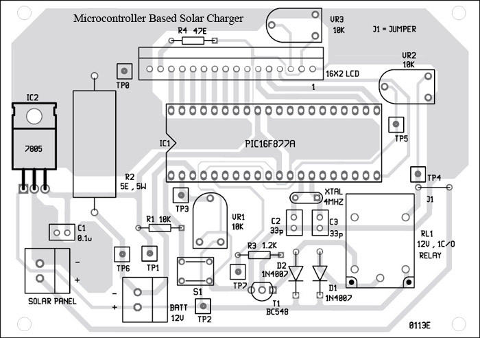 component side Microcontroller Based Solar Charger