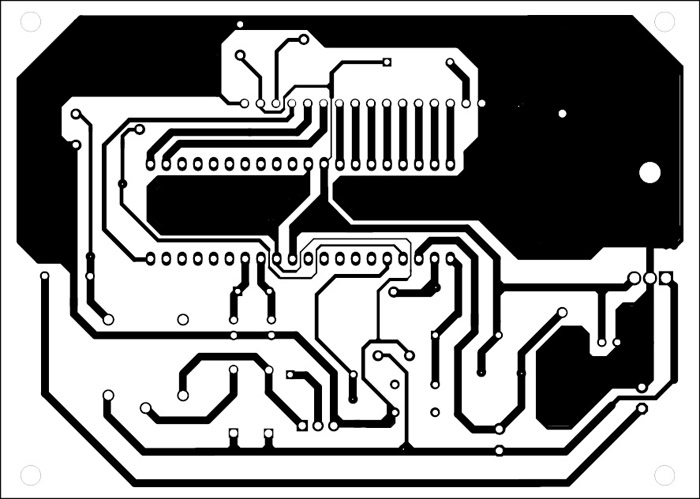 solder side pcb of Microcontroller Based Solar Charger