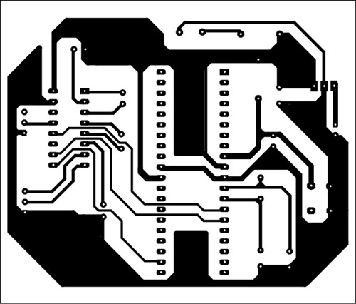 solder side of PCB of gps and GSM based vehicle tracking system