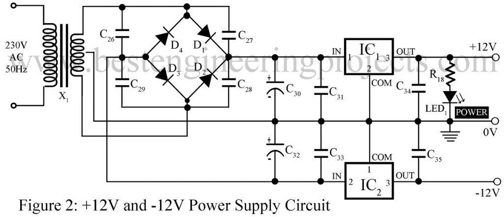 power supply arrangement for audio mixture