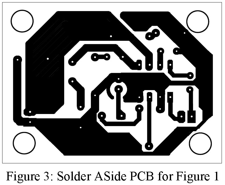 solder side pcb of Low Power Audio Amplifier Using LM386