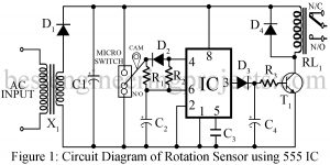 circuit diagram of rotation sensor using 555IC