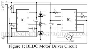 BLDC motor driver circuit using 555