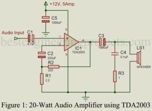 20w audio amplifier using TDA2003