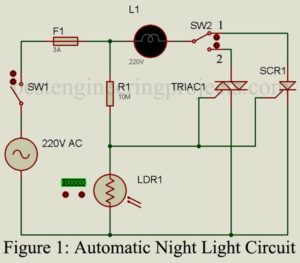 night light circuit using traic